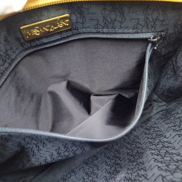 Authentic YSL - Yves Saint Laurent clutch bag Vintage PVC leather black/ brown - Picture 13 of 15